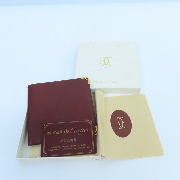 実際に弊社で買取させて頂いたCartier/カルティエ マストライン レザー 2つ折り 札入れの画像 7枚目