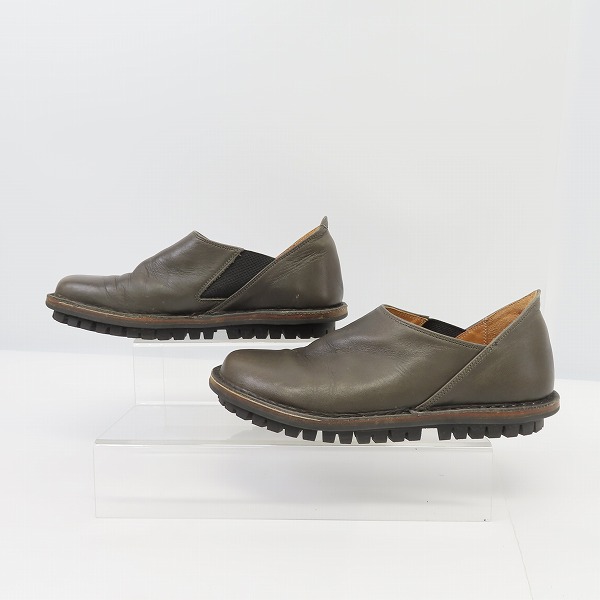 実際に弊社で買取させて頂いたtrippen/トリッペン サイドゴア レザーシューズ カーキ/40の画像 3枚目