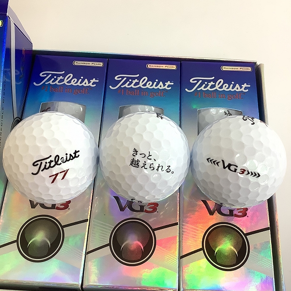 実際に弊社で買取させて頂いた【未使用/オウンネーム入】Titleist/タイトリスト VG3 ホワイト ゴルフボール 1ダースの画像 1枚目
