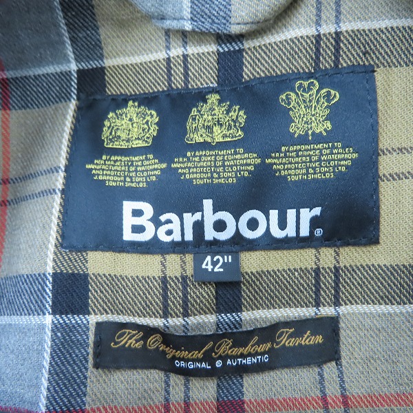 実際に弊社で買取させて頂いたBarbour/バブアー 裏地 チェック柄 トレンチコート 1702297/42の画像 2枚目