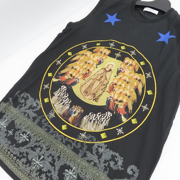 実際に弊社で買取させて頂いたGIVENCHY/ジバンシィ マリア/スター プリント×刺繍 ノースリーブカットソー 13P 7720 487/size：XSの画像 5枚目