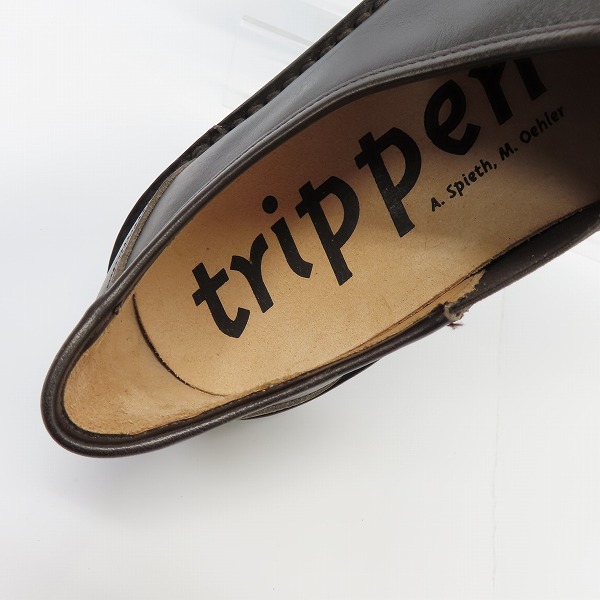 実際に弊社で買取させて頂いたtrippen/トリッペン サイドゴア レザーシューズ ダークブラウン/40の画像 4枚目