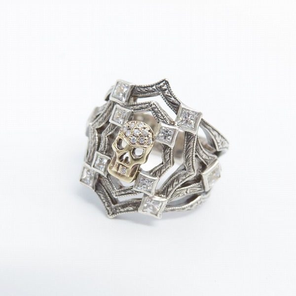 実際に弊社で買取させて頂いたLoree Rodkin/ローリーロドキン カットアウト スパイダーウェブ 18Kスカル リング 15号