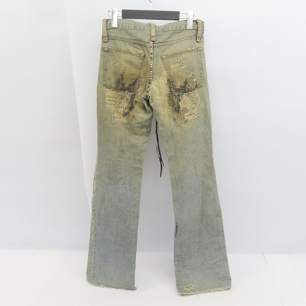 実際に弊社で買取させて頂いたIF SIX WAS NINE/イフシックスワズナイン クラッシュデニムパンツ MUD MAX/CAST OFF/BCF 351DK/size：26の画像 1枚目