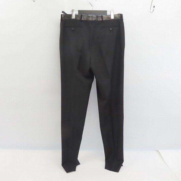 実際に弊社で買取させて頂いたHELMUT LANG/ヘルムートラング  部分レザー　スラックスパンツ/50の画像 1枚目