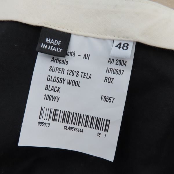実際に弊社で買取させて頂いたHELMUT LANG/ヘルムートラング ウール スラックスパンツ ブラック size：48の画像 2枚目