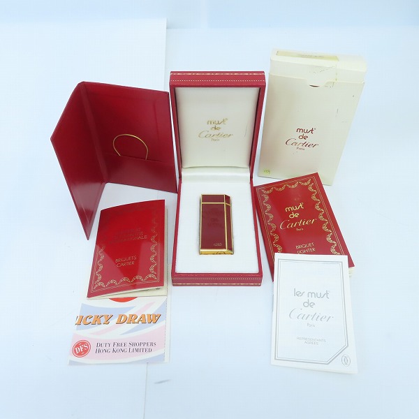 実際に弊社で買取させて頂いたCartier/カルティエ ガスライター レッド×ゴールドの画像 6枚目