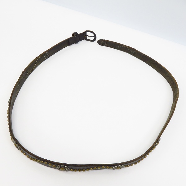 実際に弊社で買取させて頂いたCALEE/キャリー スタッズ レザーベルト 花の画像 7枚目