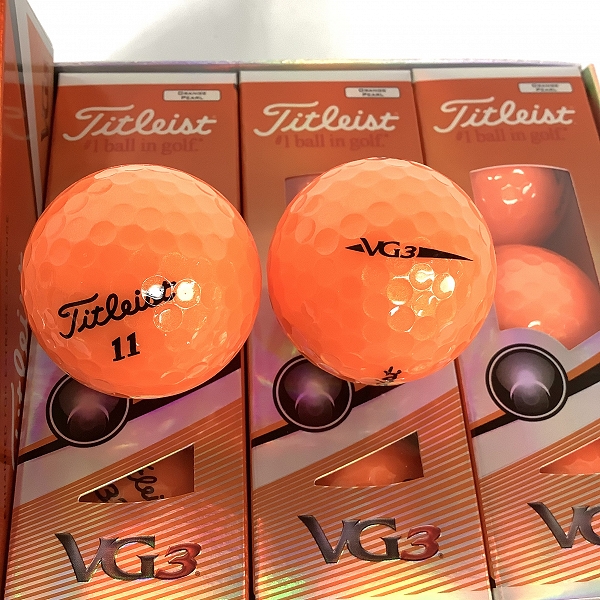 実際に弊社で買取させて頂いた【未使用】Titleist/タイトリスト VG3 オレンジパール ゴルフボール 1ダースの画像 1枚目