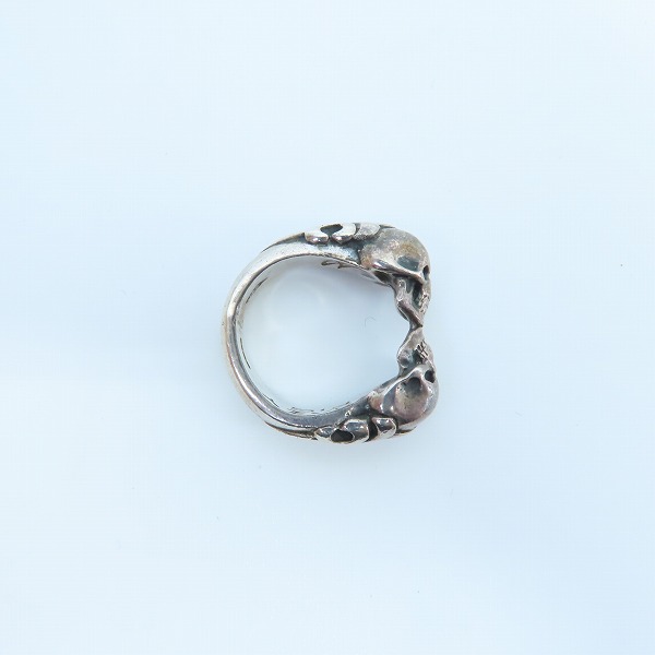実際に弊社で買取させて頂いたCRAZY PIG/クレイジーピッグ TWO SKULLS TUDOR RING 2スカルチューダーリング 11-11.5号の画像 3枚目