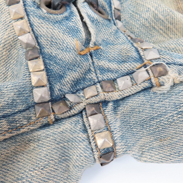 実際に弊社で買取させて頂いたIF SIX WAS NINE/イフシックスワズナイン クラッシュデニムパンツ MUD MAX/CAST OFF/BCF 351DK/size：26の画像 8枚目