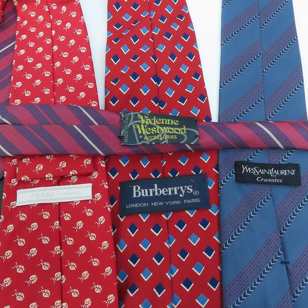 実際に弊社で買取させて頂いたPRADA/YSL/burberrys/Vivienne Westwood 総柄 ネクタイ 4点セットの画像 3枚目