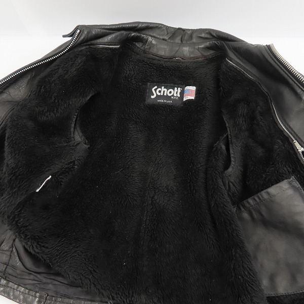 実際に弊社で買取させて頂いたSchott/ショット 642 ライナー付き レザー シングルライダースジャケット/36の画像 5枚目