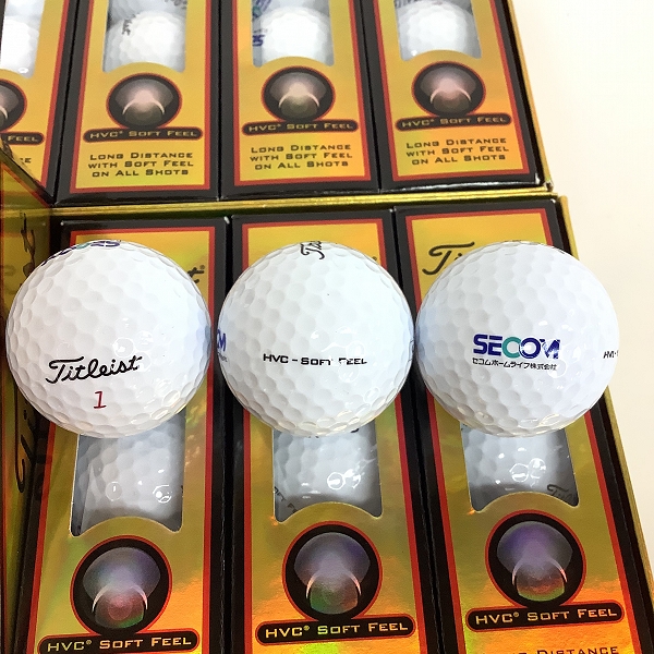 実際に弊社で買取させて頂いた【未使用/オウンネーム入】Titleist/タイトリスト HVC SOFT FEEL ゴルフボール 2ダースの画像 1枚目