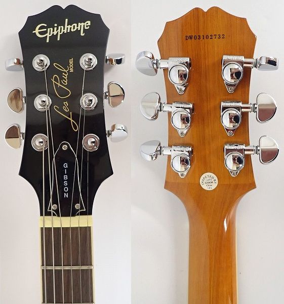 実際に弊社で買取させて頂いた★Epiphone/エピフォン Les Paul Standard Trance Amber/レスポールスタンダード ソフトケース付 の画像 3枚目