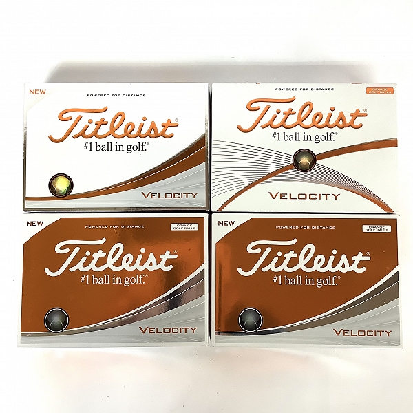 実際に弊社で買取させて頂いた【未使用】Titleist/タイトリスト VELOCITY/ベロシティオレンジ/ホワイト 4ダースの画像 3枚目