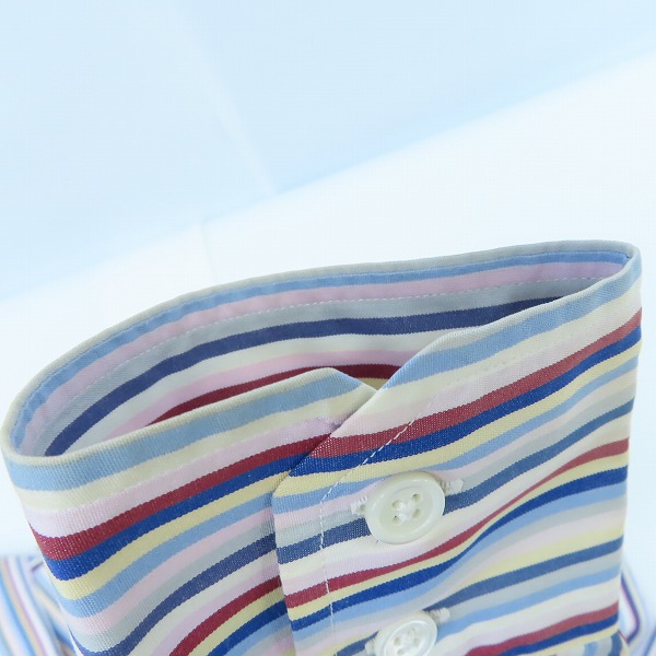 実際に弊社で買取させて頂いたPaul Smith/ポールスミス ストライプ コットンシャツ 長袖/Lの画像 4枚目