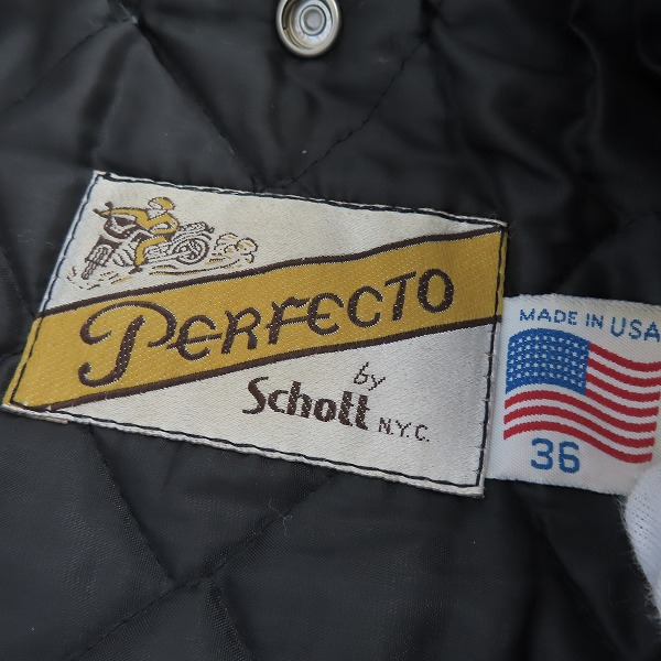 実際に弊社で買取させて頂いたSchott/ショット パーフェクト 618 レザーダブルライダース/36の画像 2枚目