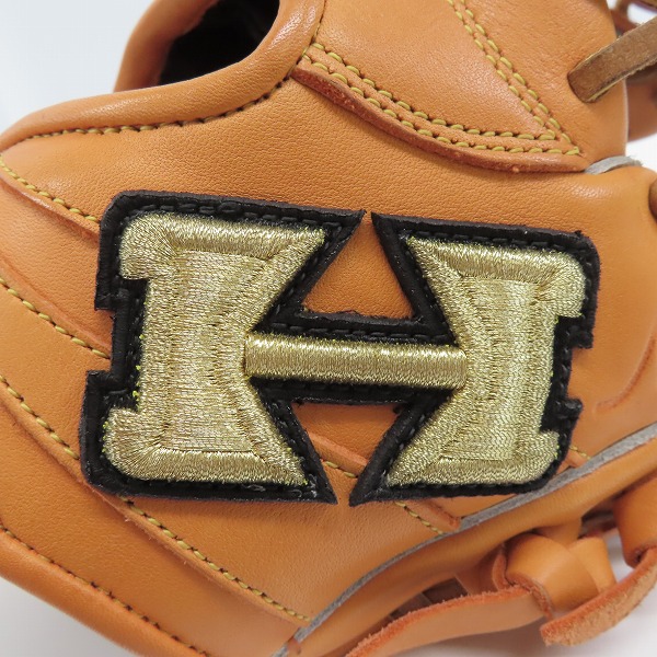 実際に弊社で買取させて頂いたHI-GOLD/ハイゴールド 己極シリーズ 軟式/右投げ 内野手用 グローブ/グラブ OKG-816SPの画像 4枚目