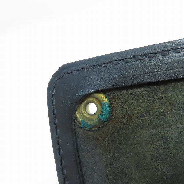 実際に弊社で買取させて頂いたCALEE/キャリー 三つ折り レザーショートウォレット ブラックの画像 6枚目