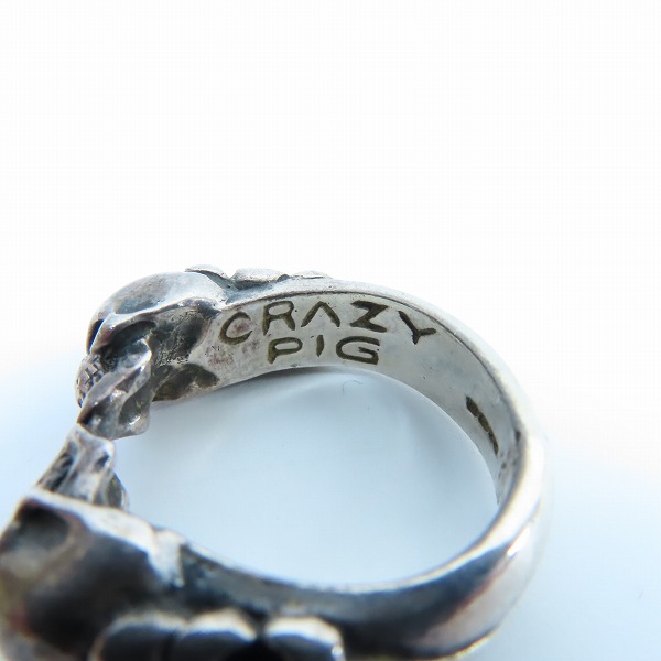 実際に弊社で買取させて頂いたCRAZY PIG/クレイジーピッグ TWO SKULLS TUDOR RING 2スカルチューダーリング 11-11.5号の画像 6枚目