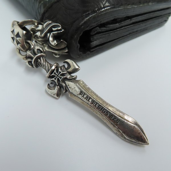 実際に弊社で買取させて頂いたDEAL DESIGN/ディールデザイン パイソンレザーコンビ ウォレットｗ/ダガー＆ライオンウォレットハンガーの画像 9枚目