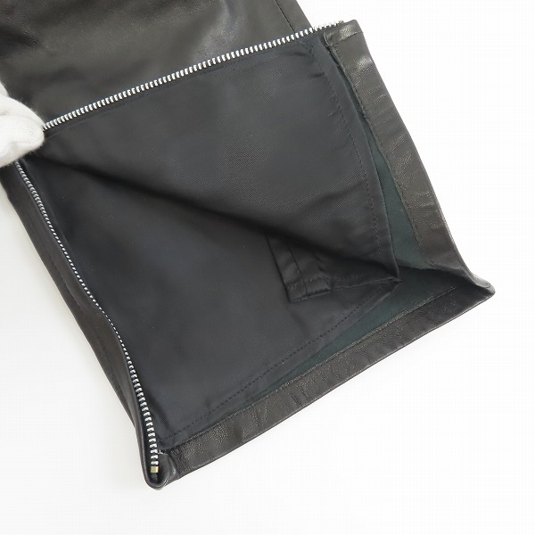 実際に弊社で買取させて頂いた【未使用】HELMUT LANG/ヘルムートラング レザー バイカー パンツ/46の画像 9枚目