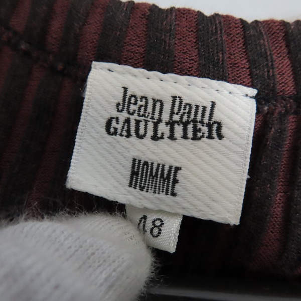 実際に弊社で買取させて頂いたJEAN PAUL GAULTIER HOMME/ジャンポールゴルチェオム 配色リブ ノースリーブカットソー/48の画像 2枚目