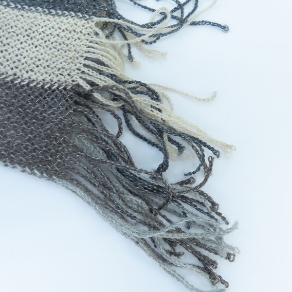 実際に弊社で買取させて頂いたGIORGIO ARMANI/ジョルジオアルマーニ ストライプ アルパカ/ウール マフラーの画像 4枚目