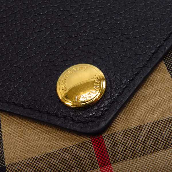 実際に弊社で買取させて頂いたBURBERRY/バーバリー ヴィンテージチェック＆レザー コンチネンタル ウォレット/長財布の画像 6枚目