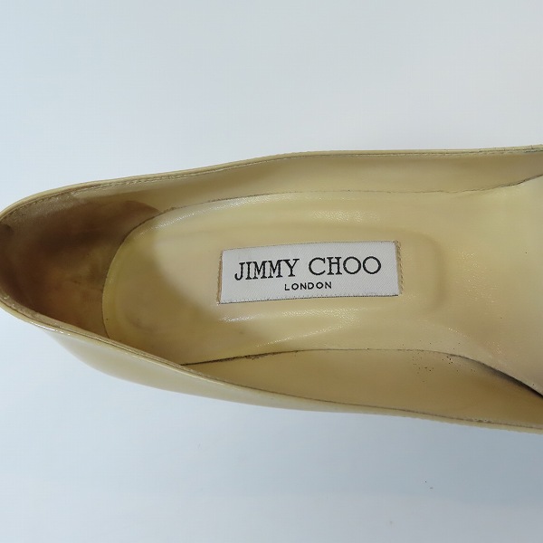 実際に弊社で買取させて頂いたJimmy Choo/ジミーチュウ エナメル ミドルヒール パンプス/37.5の画像 4枚目