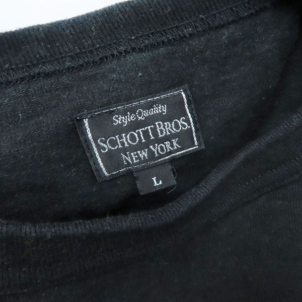 実際に弊社で買取させて頂いたSCHOTT BROS./ショットブロス  レザーポケット/ワンスター  ヘビーウェイト半袖Tシャツ 黒 3153025/Lの画像 2枚目