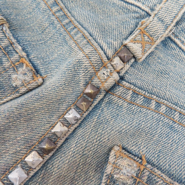 実際に弊社で買取させて頂いたIF SIX WAS NINE/イフシックスワズナイン クラッシュデニムパンツ MUD MAX/size：29の画像 8枚目