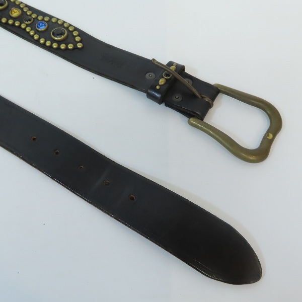 実際に弊社で買取させて頂いたCALEE/キャリー 石入り レザー スタッズ ベルトの画像 2枚目