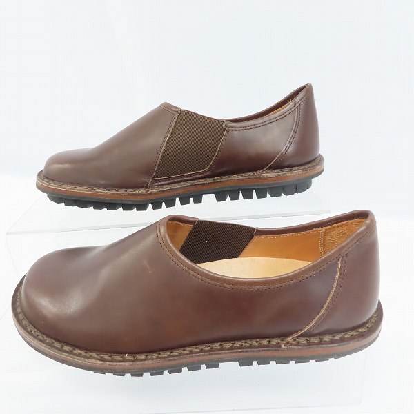 実際に弊社で買取させて頂いたtrippen/トリッペン サイドゴア レザー スリッポン ブラウン/40の画像 3枚目