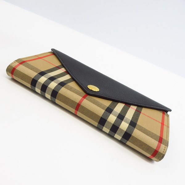 実際に弊社で買取させて頂いたBURBERRY/バーバリー ヴィンテージチェック＆レザー コンチネンタル ウォレット/長財布の画像 2枚目