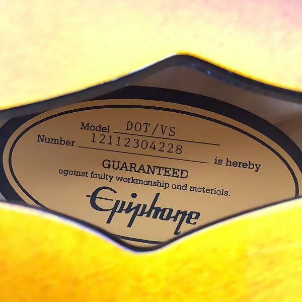 実際に弊社で買取させて頂いた★Epiphone/エピフォン DOT/VS セミアコ エレキギター 動作確認済みの画像 5枚目