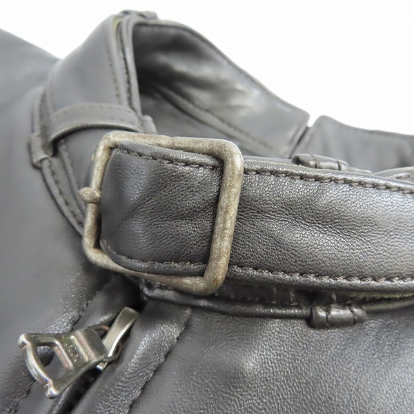 実際に弊社で買取させて頂いたThe Viridi-anne/ザ ヴィリジアン LAMB SKIN/ラムレザー シングル ライダース ジャケット ブラック VI-716-06/2の画像 6枚目