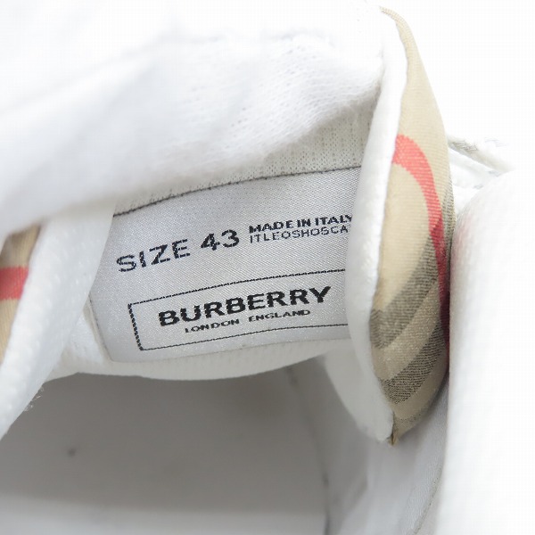 実際に弊社で買取させて頂いたBURBERRY/バーバリー ヴィンテージチェック アーサー スニーカー 8037254/43の画像 5枚目