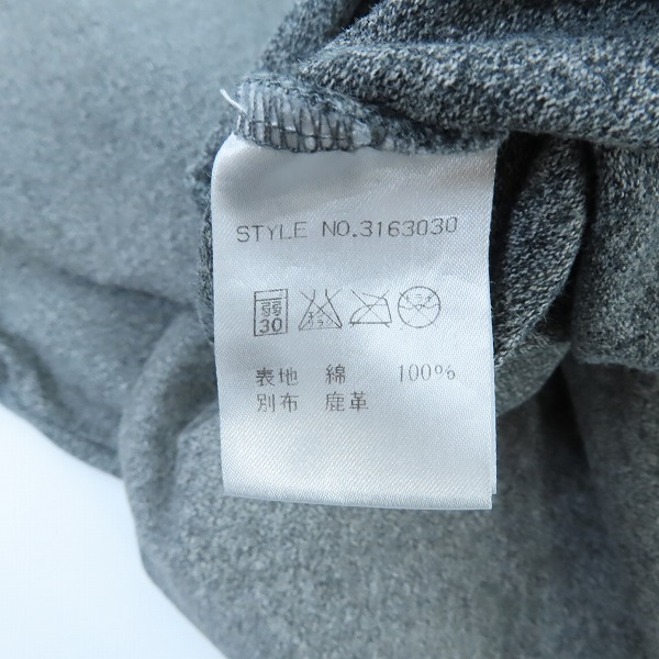 実際に弊社で買取させて頂いたSCHOTT BROS./ ショットブロス レザーポケット/ワンスター  ヘビーウェイト半袖Tシャツ グレー 3163030/Lの画像 3枚目