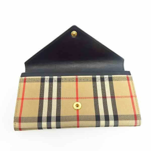 実際に弊社で買取させて頂いたBURBERRY/バーバリー ヴィンテージチェック＆レザー コンチネンタル ウォレット/長財布の画像 3枚目