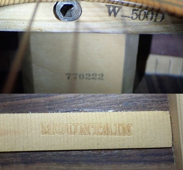 実際に弊社で買取させて頂いた★Mountain/マウンテン W-500D  アコースティックギター/アコギ ジャパンビンテージ ギグケース付の画像 4枚目