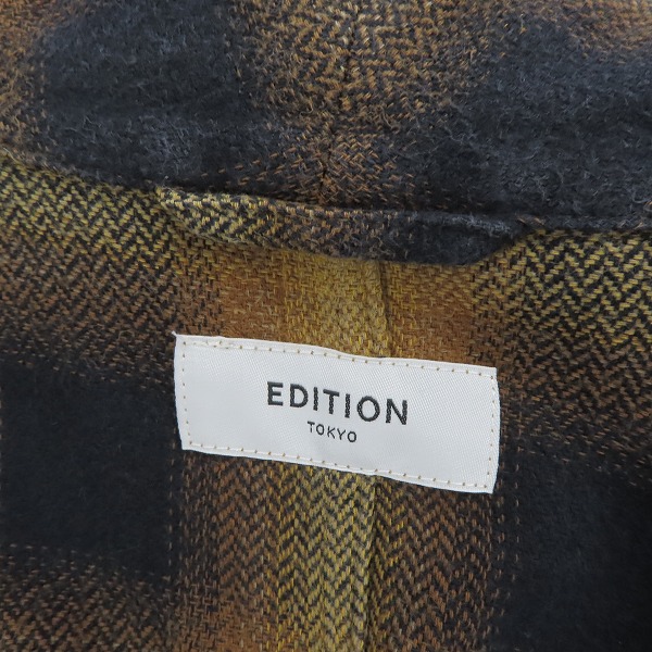 実際に弊社で買取させて頂いたEdition/エディション 日本製 チェック柄ガウンコート Fの画像 2枚目