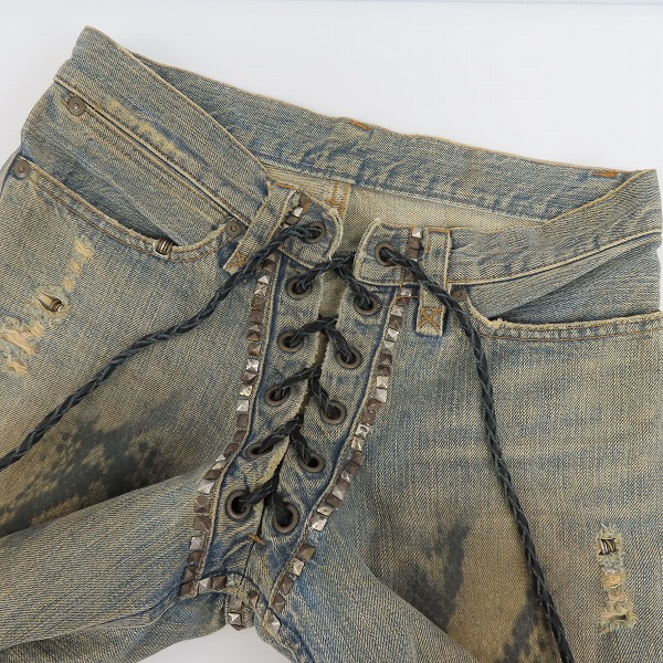 実際に弊社で買取させて頂いたIF SIX WAS NINE/イフシックスワズナイン クラッシュデニムパンツ MUD MAX/size：29の画像 3枚目