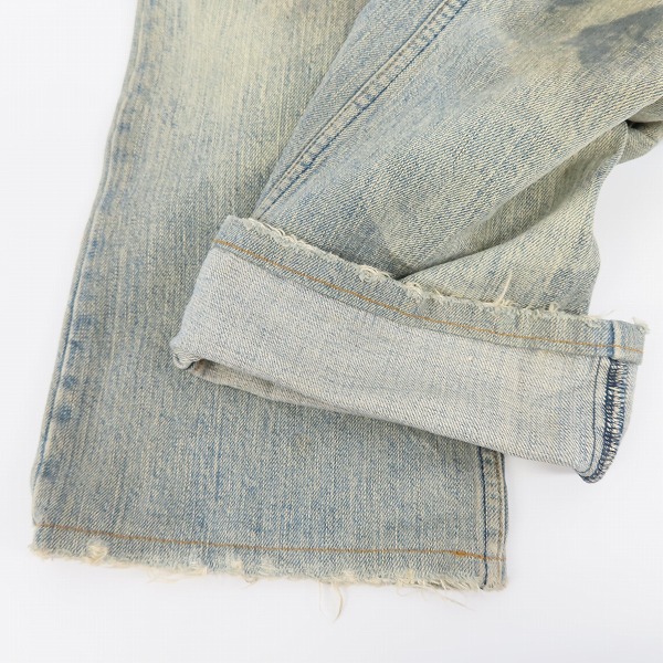 実際に弊社で買取させて頂いたIF SIX WAS NINE/イフシックスワズナイン クラッシュデニムパンツ MUD MAX/CAST OFF/BCF 351DK/size：26の画像 4枚目