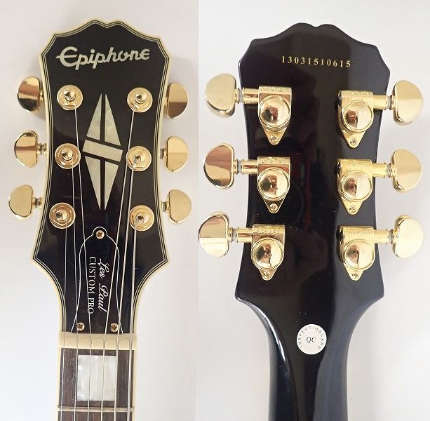 実際に弊社で買取させて頂いた★Epiphone/エピフォン Les Paul Custom Pro/レスポールカスタム プロ コイルタップ搭載 レフティ ギグケース付の画像 2枚目