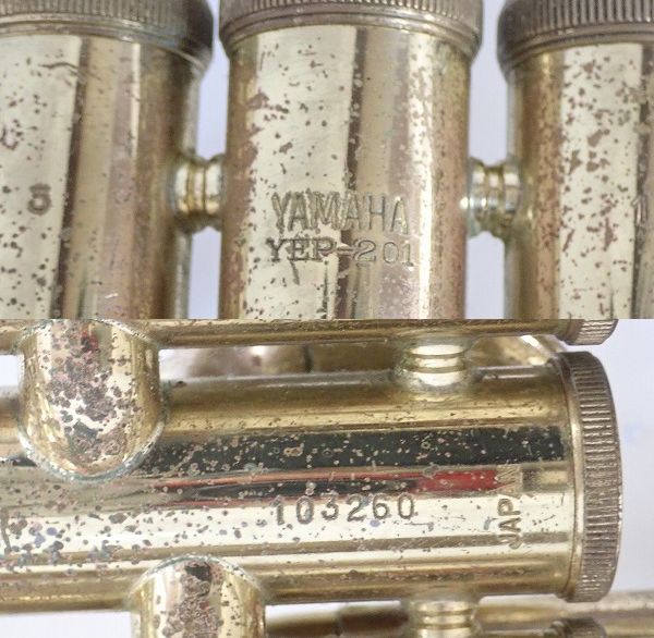 実際に弊社で買取させて頂いた★【ジャンク】YAMAHA/ヤマハ YEP-201/YEP201 ユーフォニアム ゴールド ハードケース付きの画像 4枚目