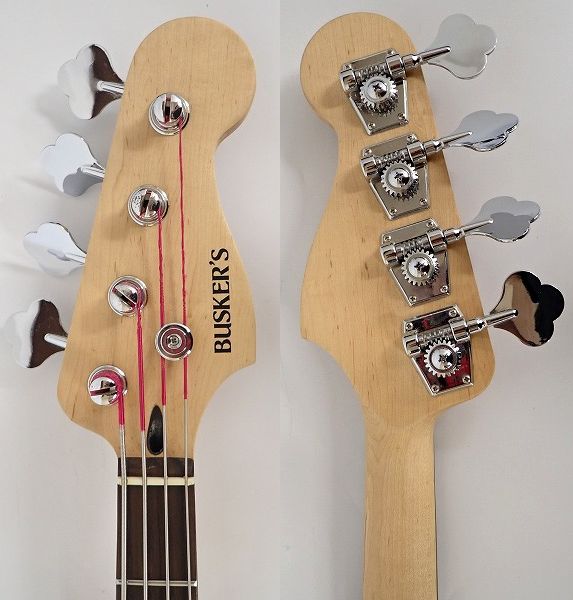 実際に弊社で買取させて頂いた★BUSKER'S/バスカーズ ジャズベース タイプ メタリックレッド エレキベース ソフトケース付 の画像 2枚目