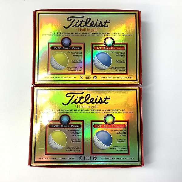 実際に弊社で買取させて頂いた【未使用】Titleist/タイトリスト HVC SOFT DISTANCE ゴルフボール 2ダース ホワイトの画像 3枚目