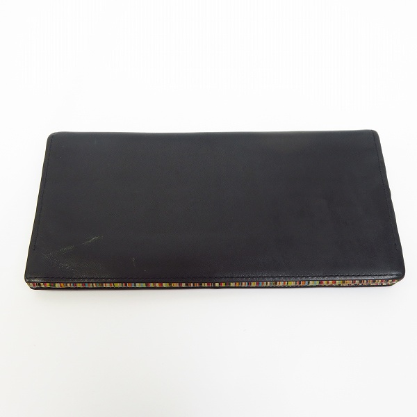 実際に弊社で買取させて頂いたPaul Smith/ポールスミス マルチカラーストライプ レザー ロングウォレット/長財布の画像 1枚目